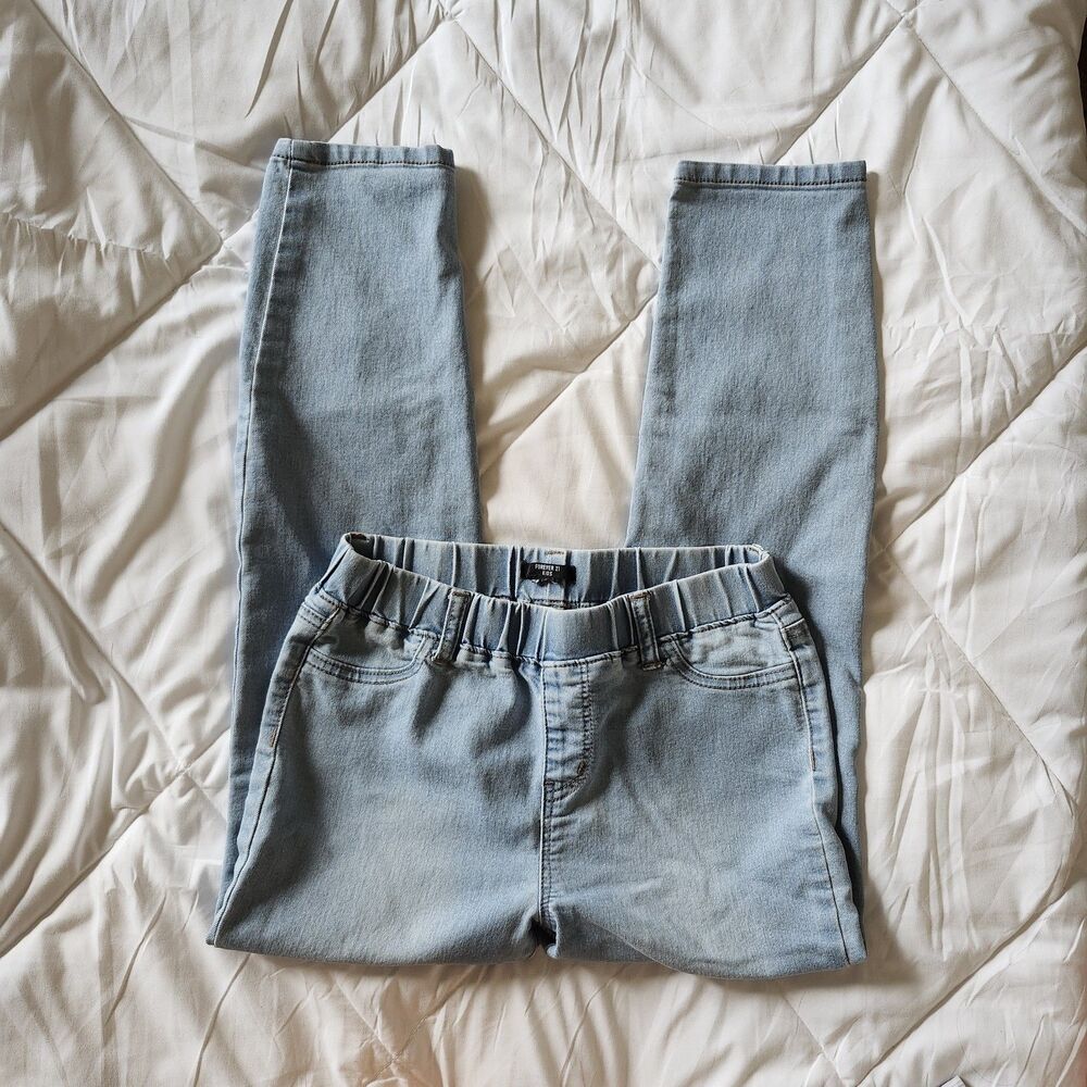 Forever 21 Girls Light Wash Blue Skinny Jeans Size 10